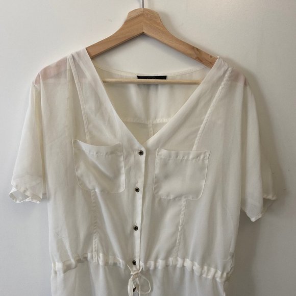 Jessica Simpson White Sheer Blouse S - Picture 6 of 7